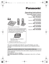 Panasonic KXTG1031 Operating instructions