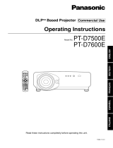 Panasonic PTD7600E Operating instructions