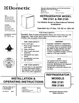 Dometic RM2193 User manual