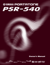 Yamaha PSR540PC Owner's manual