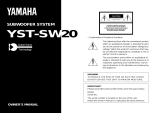 Yamaha YST-SW20 User manual