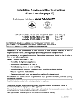 Bertazzoni B3H0..U7X5D Installation, Service And User Instructions Manual