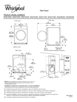 Whirlpool WGD7590FW Dimension Guide Gas Dryer