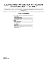 Whirlpool WED4985EW Installation Instruction for 29 in Electric Dryers