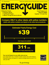 Avanti FF116D0W Energy Guide Label: Model FF116D0W - 11.5 Cu. Ft. Frost Free Refrigerator