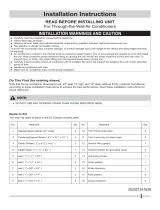 Frigidaire FFTH0822R1 Installation guide