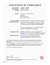 Friedrich SH20M50A Certificate of Compliance