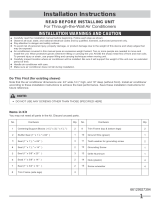 Frigidaire FFTA0833U1 Installation guide