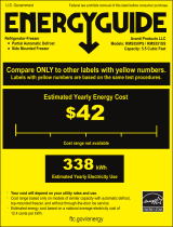 Avanti RMS551SS Energy Guide Label: Model RMS551SS - SIDE-BY-SIDE Refrigerator/Freezer