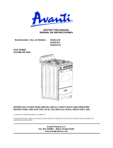 Avanti GR2011CW Instruction Manual: Model GR2011CW - 20" Gas Range
