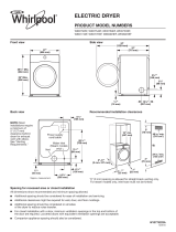 Whirlpool WED90HEFC Dimension Guide for Electric Dryers