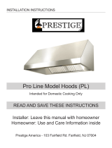 Prestige Pro Line Model Hoods User manual