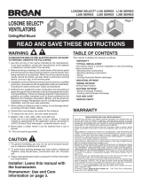 Broan L250 Installation guide