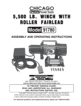 Chicago Electric Power Roller WINCH WITH5,500 LB User manual
