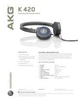 AKG Acoustics Headphones K 420 User manual