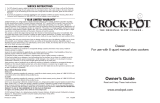 Crock-Pot Classic 8 Quart User manual