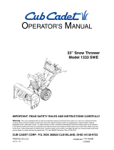 Cub Cadet Snow Blower 1333 SWE User manual