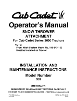 Cub Cadet Snow Blower 353 User manual