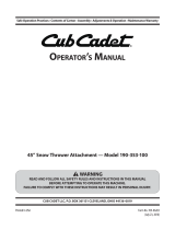 Cub Cadet Snow Blower 190-353-100 User manual