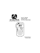 Audiovox Two-Way Radio FR-240 User manual
