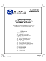 Audiovox AA925 User manual