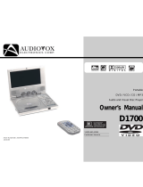 Audiovox Portable DVD Player D1700 User manual