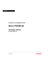 Avaya Switch P333R-LB User manual