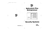 ADT Security Services Safewatch Plus Enterpreneur Security Systems User manual