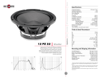 B&C Speakers Speaker 12 PZ 32 User manual