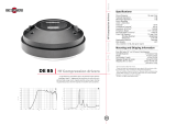 B&C Speakers Hf Compression Drivers DE 82 User manual