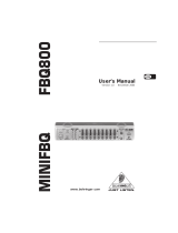 Behringer Stereo Equalizer MiniFBQ FBQ800 User manual