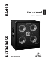 Behringer Stereo Amplifier BA410 User manual