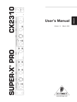 Behringer Stereo Amplifier CX2310 User manual