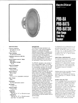 Electro-Voice Speaker System PRO-8A User manual