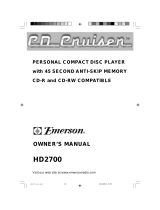 Emerson Portable CD Player HD2700 User manual