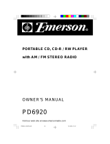 Emerson Portable CD Player PD6920 User manual