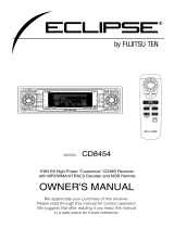 Eclipse - Fujitsu Ten Car Stereo System CD8454 User manual