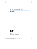 HP (Hewlett-Packard) Calculator 0012C-90001 User manual