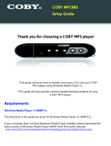 COBY electronic MPC883 - MP 1 GB Digital Player User manual