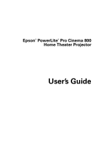 Epson Home Theater Screen 800 User manual