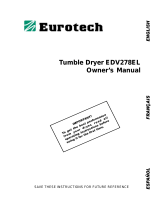 Eurotech Appliances Clothes Dryer EDV278EL User manual