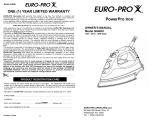 Euro-Pro Iron GI468H User manual