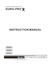 Euro-Pro Sewing Machine 372H User manual