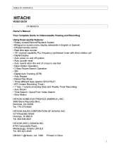 Hitachi VCR VT-MX431A User manual