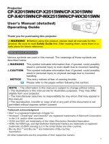 Hitachi Projector CP-INX3015INN User manual