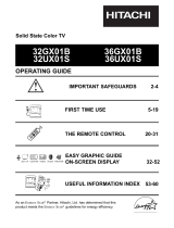 Hitachi 32GX01B, 32UX01S, 36GX01B, 36UX01S User manual