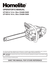 Homelite Chainsaw UT10516/16 IN. 33CC User manual