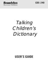 Franklin Talking Children's Dictionary CDS-240 User manual