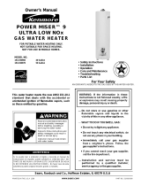 Kenmore Power miser 9 Ultra low Nox gas water heater 153.330960 User manual
