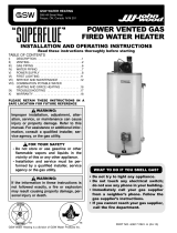 GSW Gas Fired Water Heater User manual